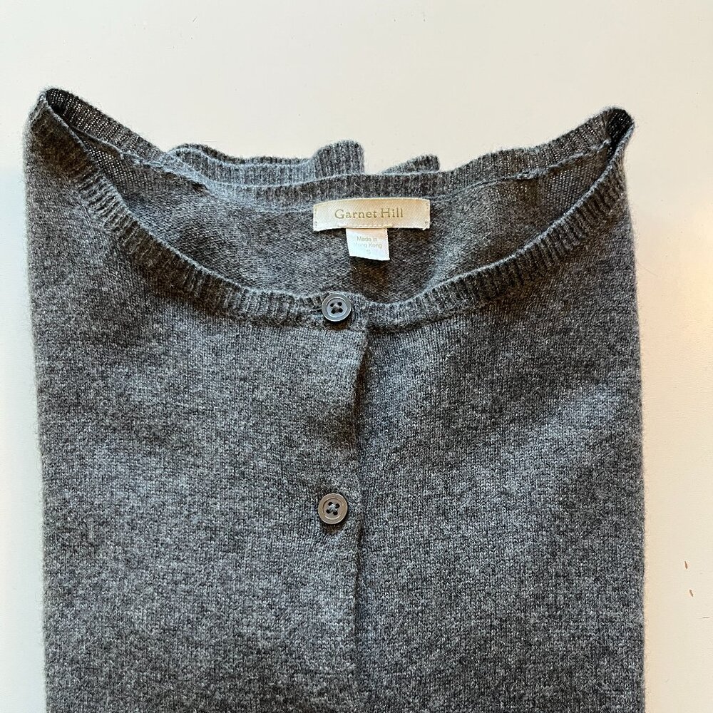 Garnet HIll Cashmire grey cadigan small